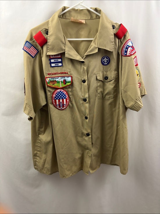 Tops - Boy Scouts of America Uniform Blouse Women's XL (42-44) Beige Patches Den Leader